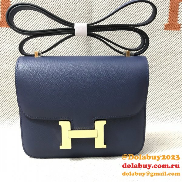 Hermes Constance Bag 18cm Epsom Leather dark blue