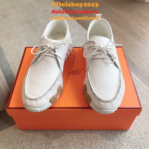 Top Quality hermes men Bouncing leather sneaker