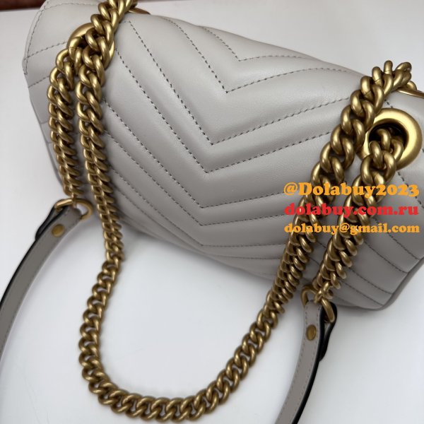 Grey GG Marmont 446744 Mini Matelassé Gucci Replicas Bag