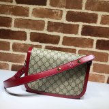 Gucci Replica GG Horsebit 1955 small shoulder 602204 red bag