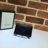 Luxury Gucci GG embossed card case black