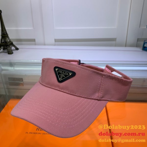 Wholesale Prada Metal triangle logo Empty top hat