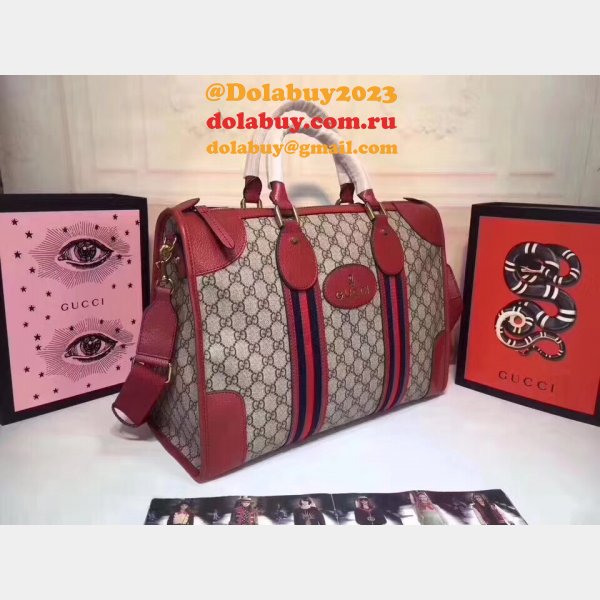 Top Quality 459311 GUCCI Shoulder Hand Boston Brown Red Bag