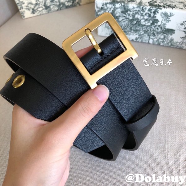 Christian Louboutin Replica 3.4cm Black Spiked Leather Belts