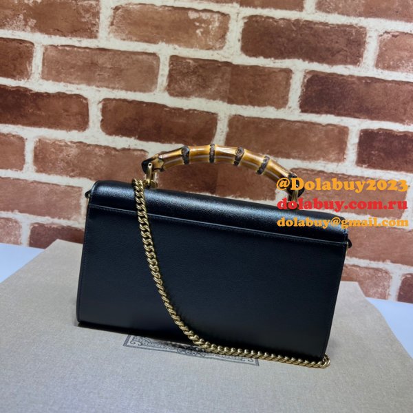 Gucci Replica 675794 Diana small shoulder bag in black/brown