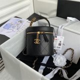 CC Replica Vanity Case Lambskin Black Bag