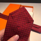 Hermes Faconnee H tie in hand-sewn silk