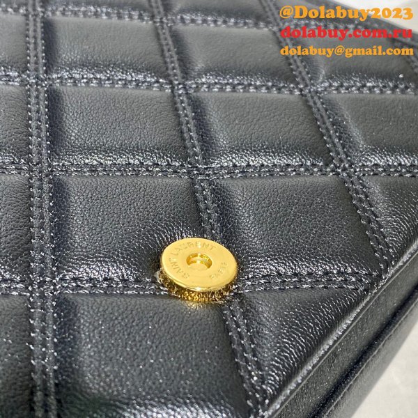 Replicas Saint Laurent Becky Large chain bag in quilted lambskin