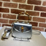 China Gucci 7 Star Bamboo 1947 675797/686864 top handle Silver bag