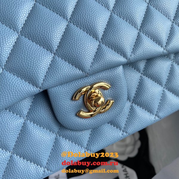 High Quality CC classic CF 25.5CM Sky Blue handbag