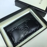 Luxury Gucci GG embossed card case black