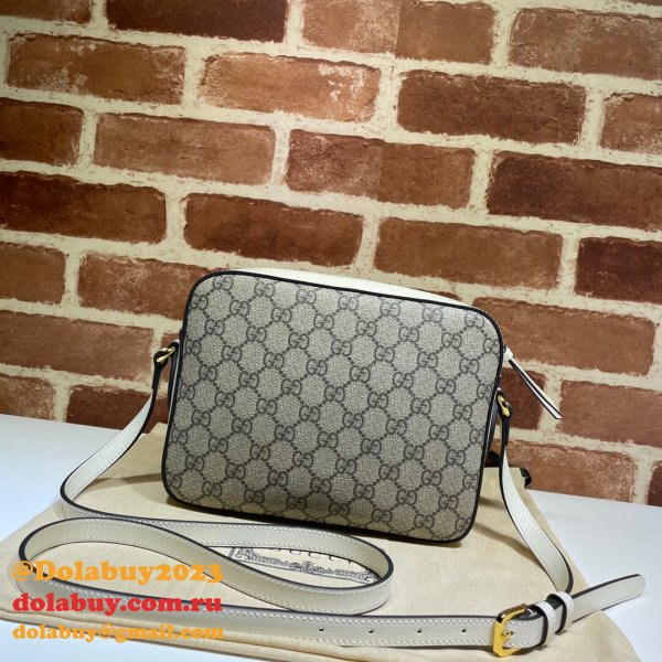 Gucci Replica Horsebit 1955 Small Brown or White Leather Shoulder 645454 Bag