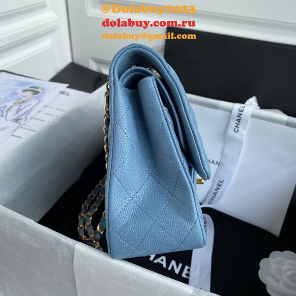 High Quality CC classic CF 25.5CM Sky Blue handbag