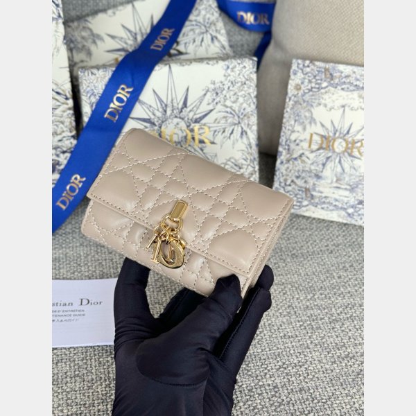 Wholesale Dior Lady Lamb Skin Wallet Inspired