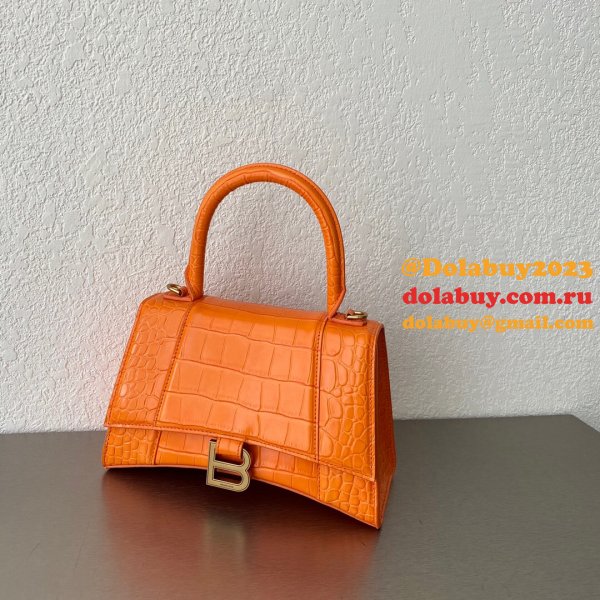 Fake Balenciaga Online Store Crocodile Pattern Hourglass 19/23cm Bag