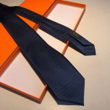 Hermes Faconnee H tie in hand-sewn silk