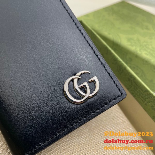 High Quality Gucci Replica 547075 GG Marmont card case in black leather