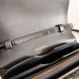 Cheap balenciaga shoulder black crocodile embossed box bag