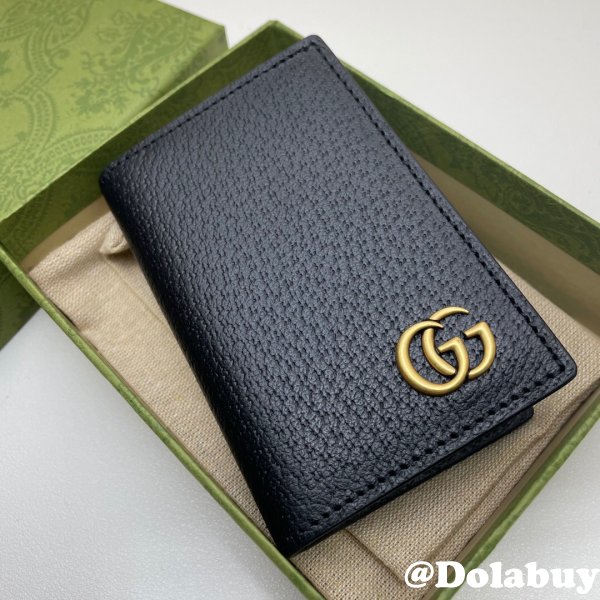 High Quality Gucci Replica 547075 GG Marmont card case in black leather