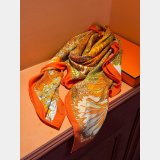 Top Quality Hermes Double-sided Printed Silk Square Scarf