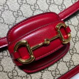 Gucci Replica GG Horsebit 1955 small shoulder 602204 red bag