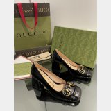 Pump Patent Heels Ballet Flat Horsebit Replica Gucci Shoes