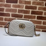 Light Grey Designer 447632 Copy GG Marmont Small Matelassé Shoulder Bag