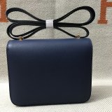 Hermes Constance Bag 18cm Epsom Leather dark blue