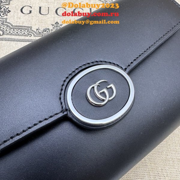 Petite GG Continental Wallet 762167 Black Gucci Knock Off Bag