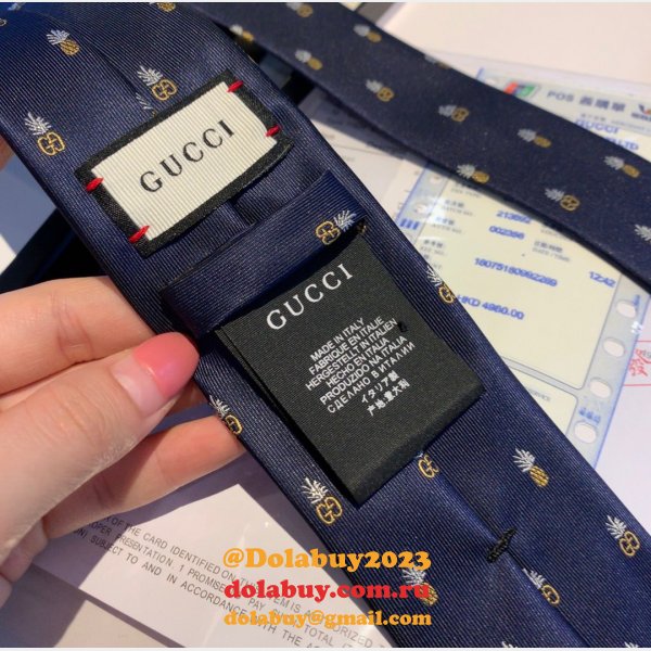 Gucci Pineapple and double GG pattern Silk jacquard