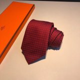 Hermes Faconnee H tie in hand-sewn silk