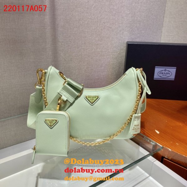 Replica Prada Handbags Cheap Highest Quality For Leather Hobo Re-Edition You